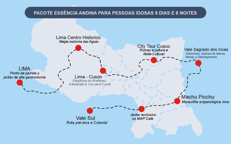 PACOTE ESSÊNCIA ANDINA PARA PESSOAS IDOSAS 9 DIAS E 8 NOITES